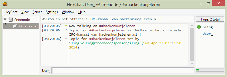Hexchat Verbonden